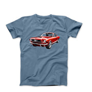 1965 Red Ford Mustang T-shirt - Cars, Trucks & Cycles - Harvey Ltd