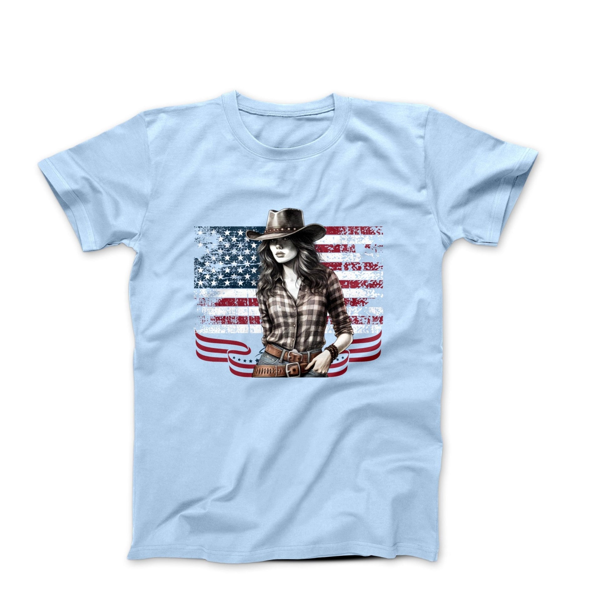 American Cowgirl Illustration T-shirt - Movies, TV & Others - Harvey Ltd