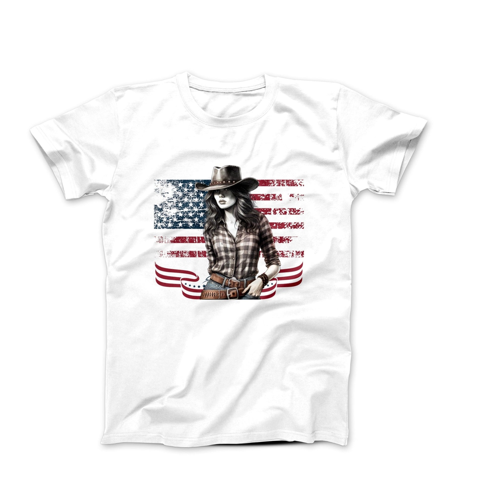 American Cowgirl Illustration T-shirt - Movies, TV & Others - Harvey Ltd