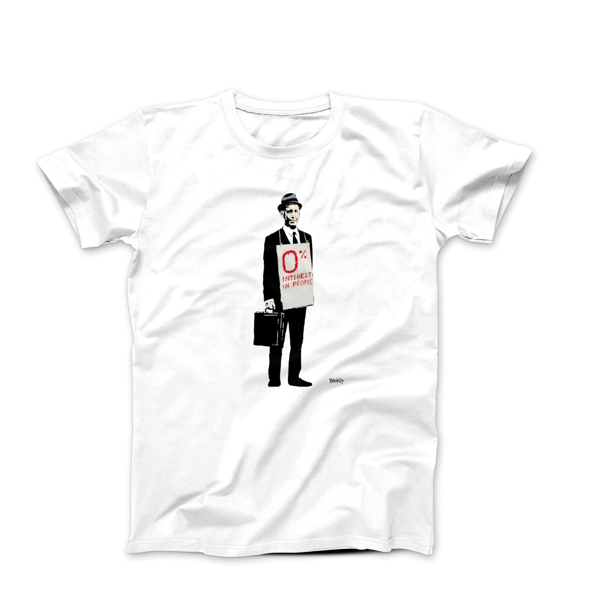 Banksy 0% Interest in People Street Art T-shirt - Street, Pop & Media Art - Harvey Ltd
