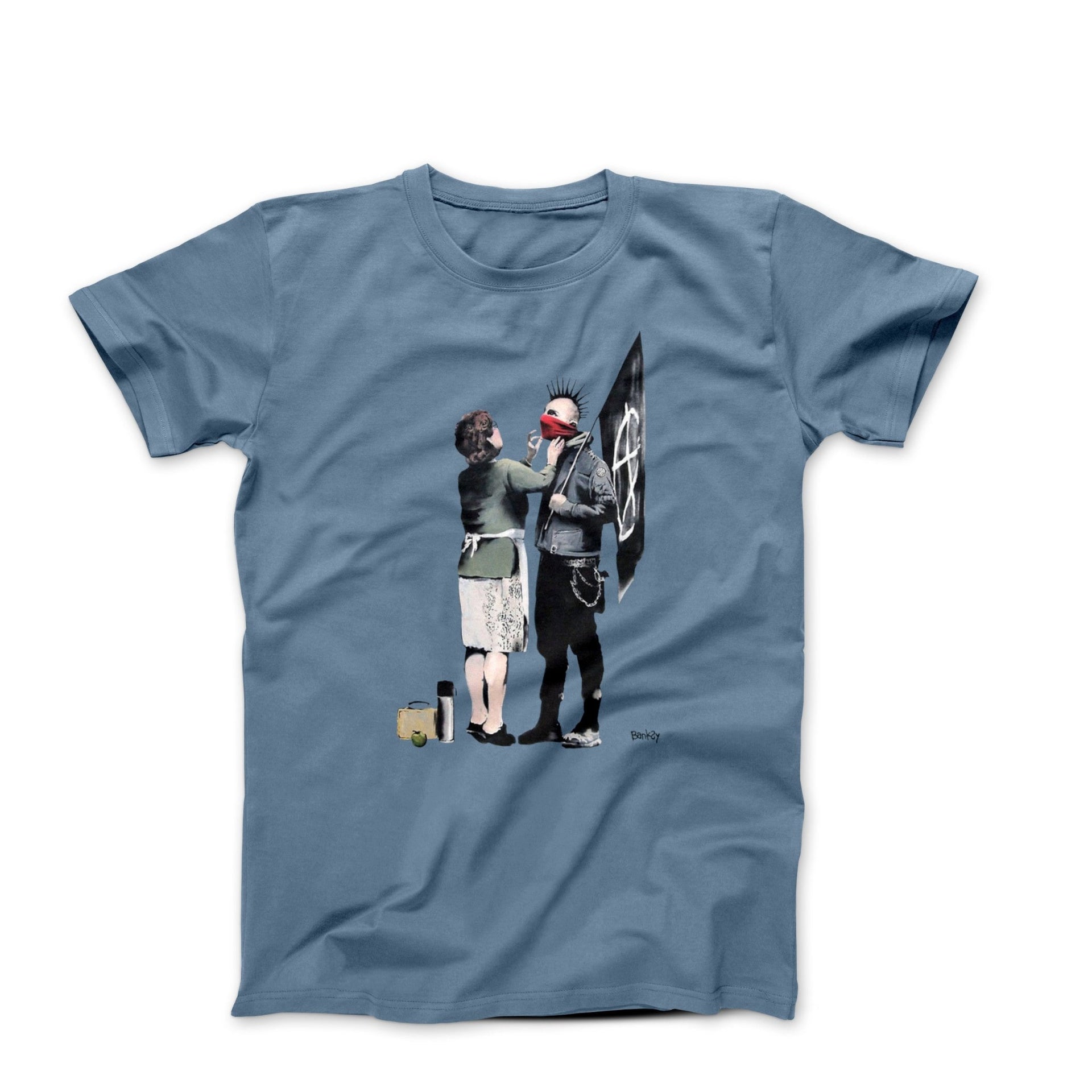 Banksy Anarchist Punk And His Mother Street Art T - Shirt - Clothing - Harvey Ltd