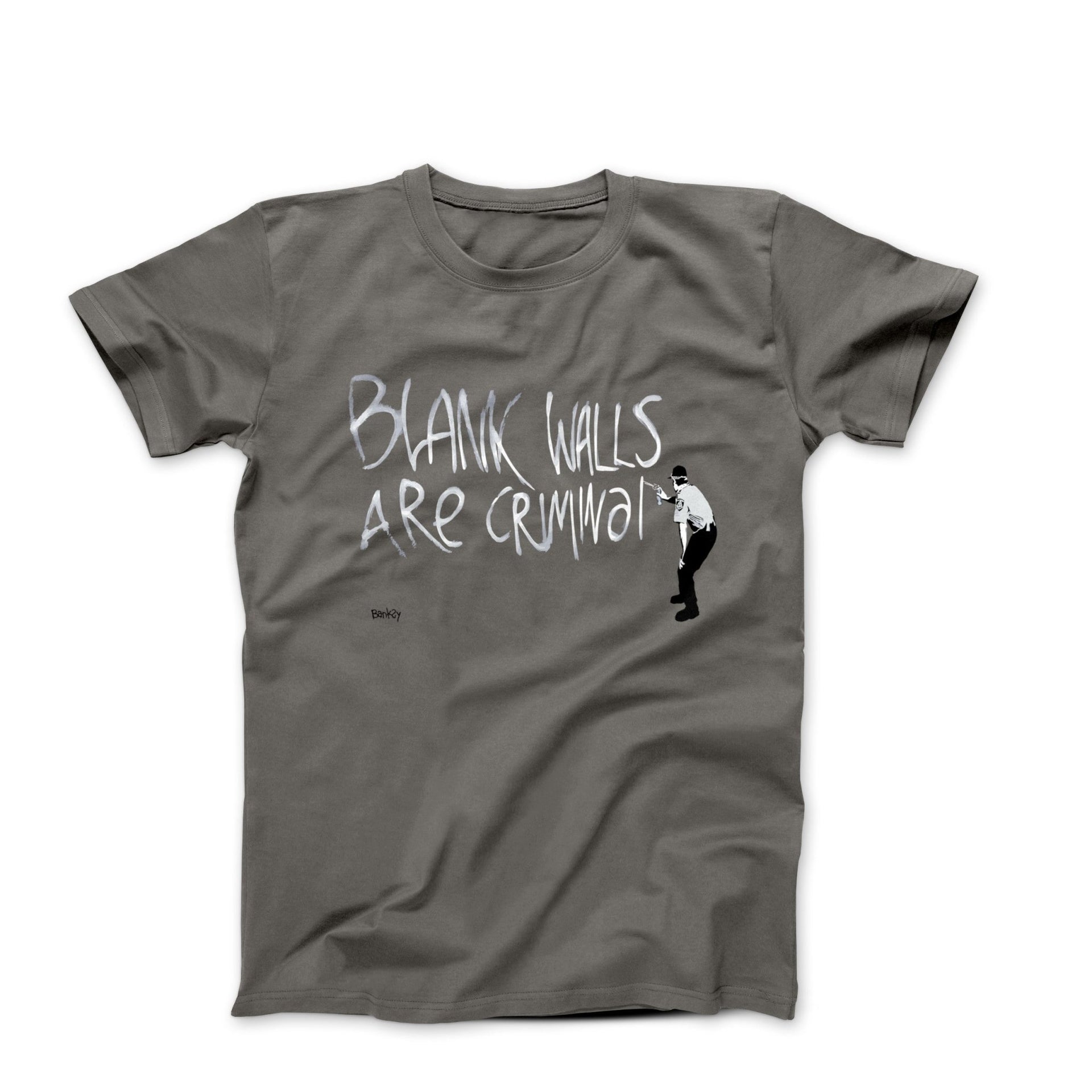 Banksy Blank Walls Are Criminal Street Art T-shirt - Street, Pop & Media Art - Harvey Ltd