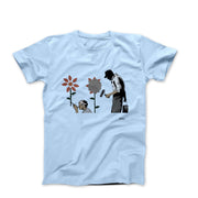 Banksy Boy With Flower Wall Street Art T-shirt - Street, Pop & Media Art - Harvey Ltd