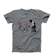 Banksy Boy With Flower Wall Street Art T-shirt - Street, Pop & Media Art - Harvey Ltd