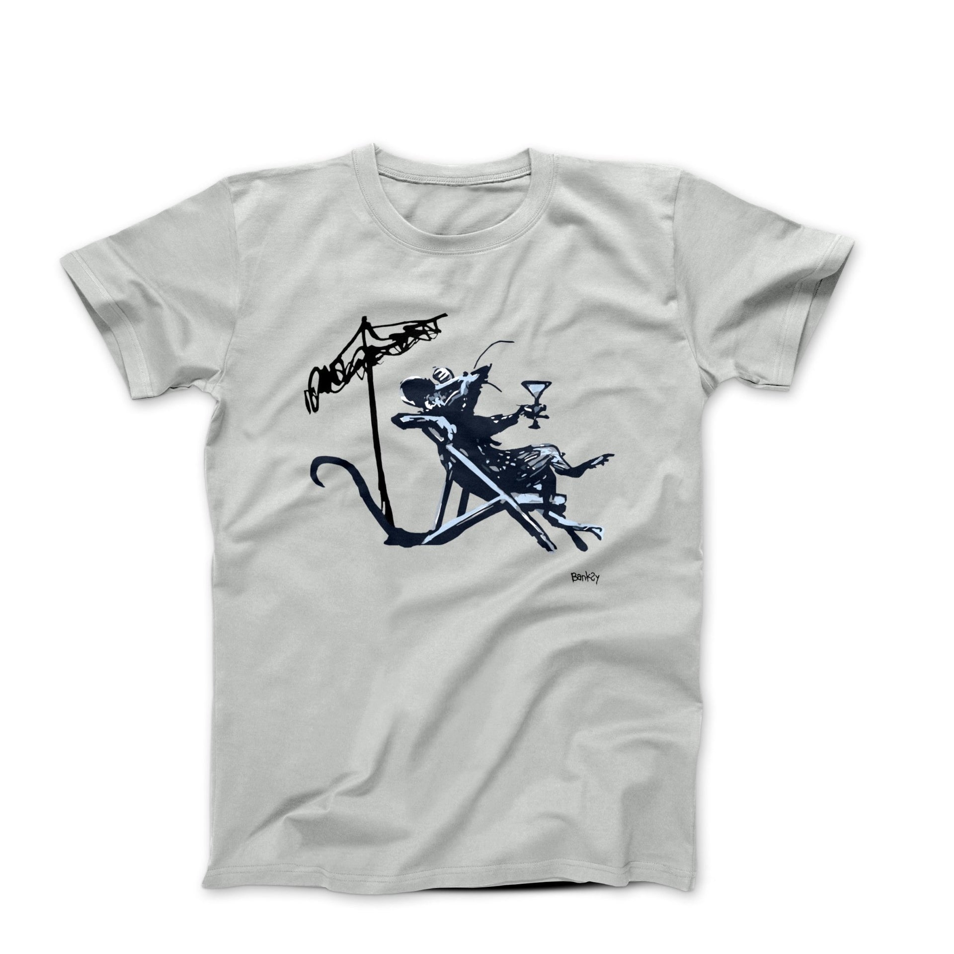 Banksy Cocktail At The Beach Rat (2003) Street Art T-Shirt - Street, Pop & Media Art - Harvey Ltd