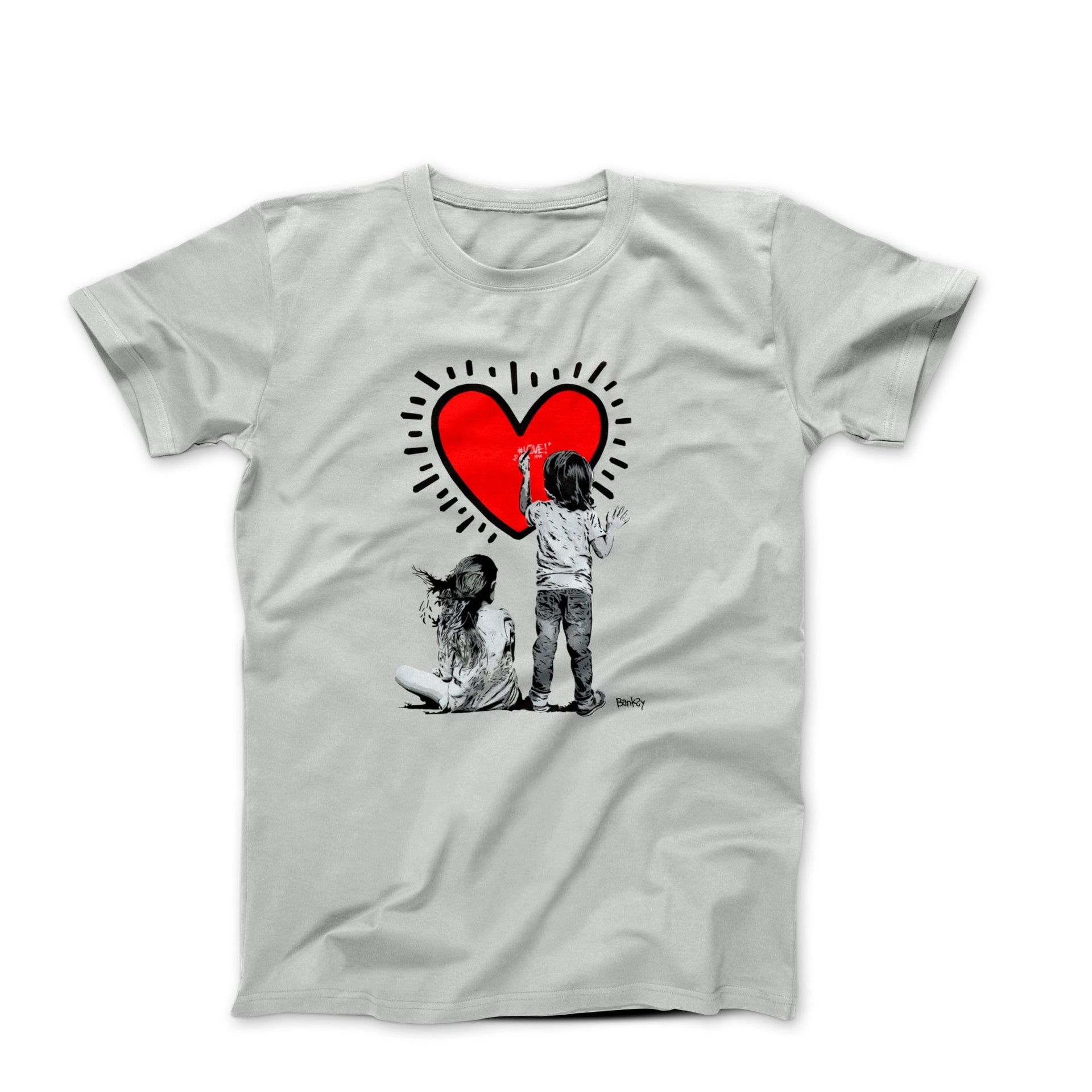 Banksy Drawing A Heart Street Art T-shirt - Street, Pop & Media Art - Harvey Ltd