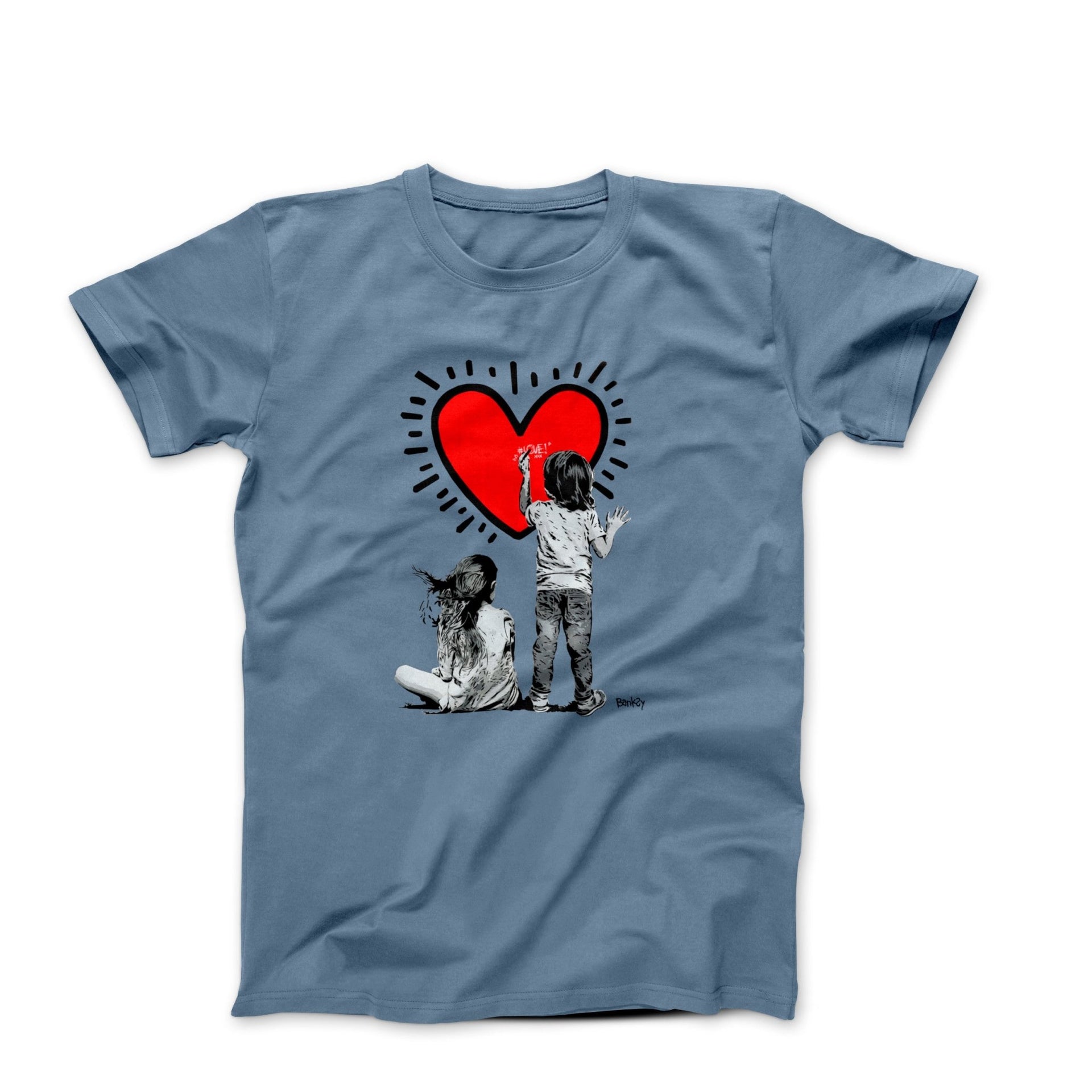 Banksy Drawing A Heart Street Art T-shirt - Street, Pop & Media Art - Harvey Ltd