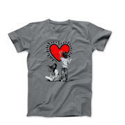 Banksy Drawing A Heart Street Art T-shirt - Street, Pop & Media Art - Harvey Ltd