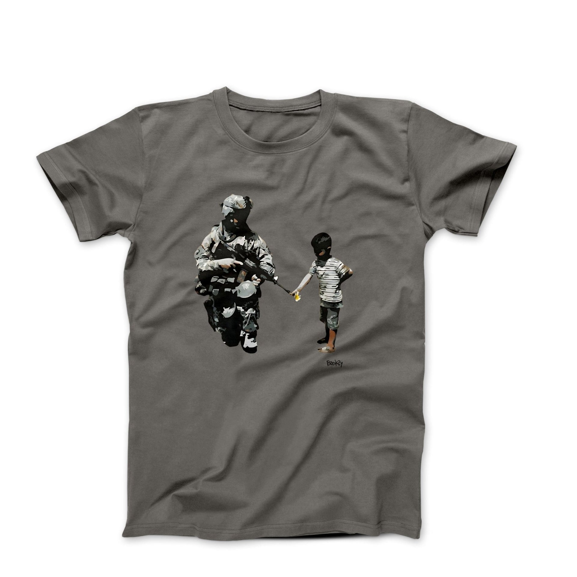 Banksy Flower Gun Boy Street Art T-shirt - Street, Pop & Media Art - Harvey Ltd