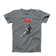 Banksy Girl On Heart Swing Street Art T-shirt - Street, Pop & Media Art - Harvey Ltd