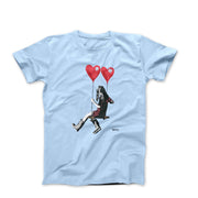 Banksy Girl On Heart Swing Street Art T-shirt - Street, Pop & Media Art - Harvey Ltd