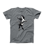 Banksy Hula Hoop Girl with Tire (2020) Street Art T-shirt - Street, Pop & Media Art - Harvey Ltd
