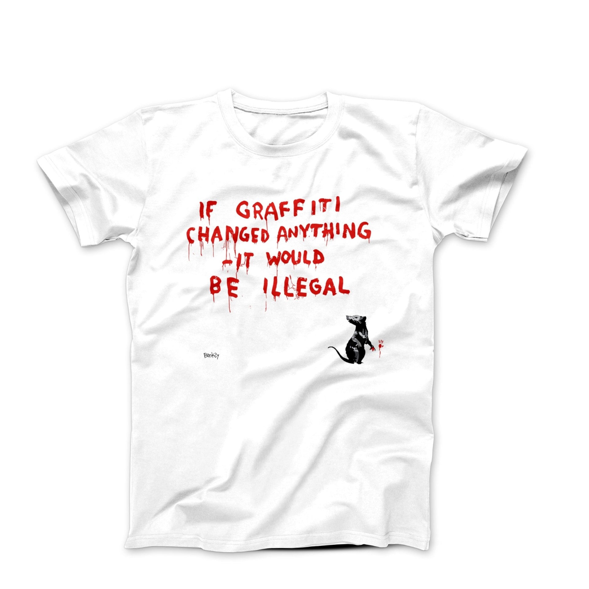 Banksy If Graffiti Changed Anything Street Art T-shirt - Street, Pop & Media Art - Harvey Ltd