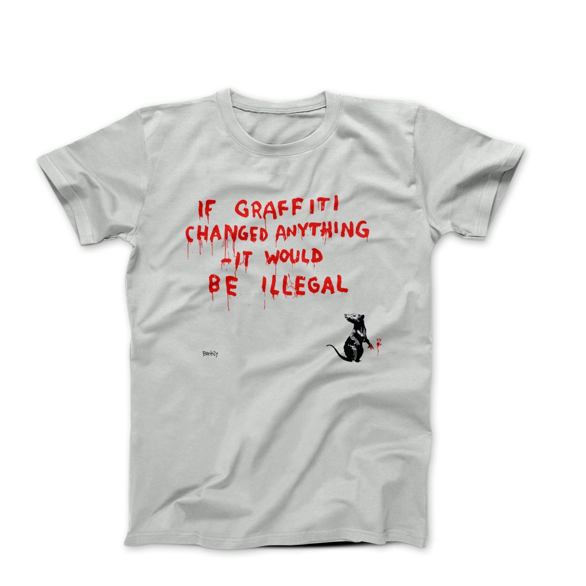 Banksy If Graffiti Changed Anything Street Art T-shirt - Street, Pop & Media Art - Harvey Ltd