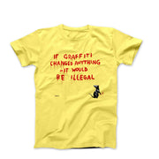 Banksy If Graffiti Changed Anything Street Art T-shirt - Street, Pop & Media Art - Harvey Ltd
