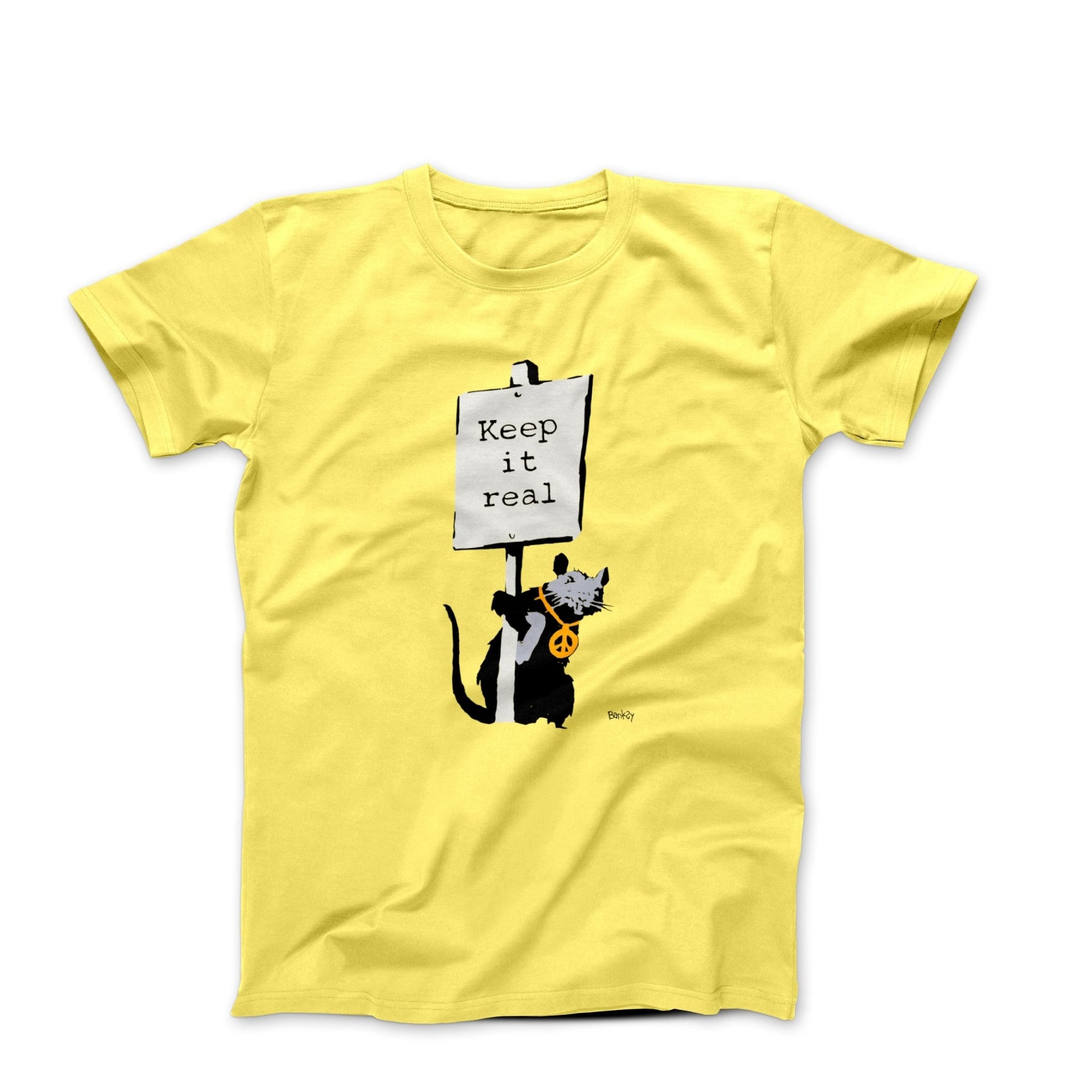 Banksy Keep It Real Rat Street Art T-shirt - Street, Pop & Media Art - Harvey Ltd