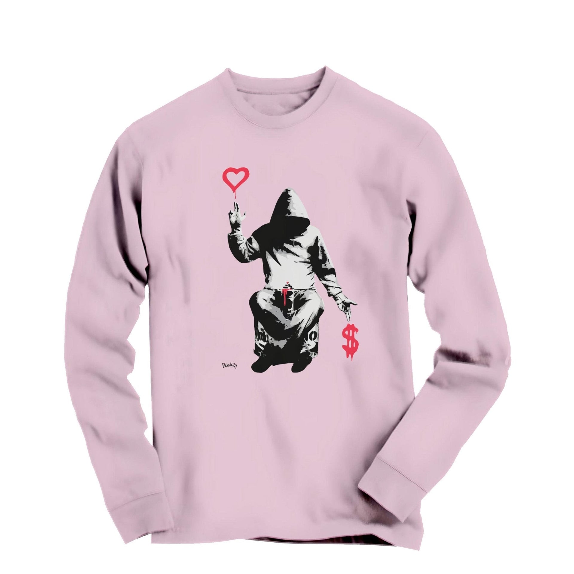 Banksy Love Over Money Graffiti Art Long Sleeve Tee - Street, Pop & Media Art - Harvey Ltd