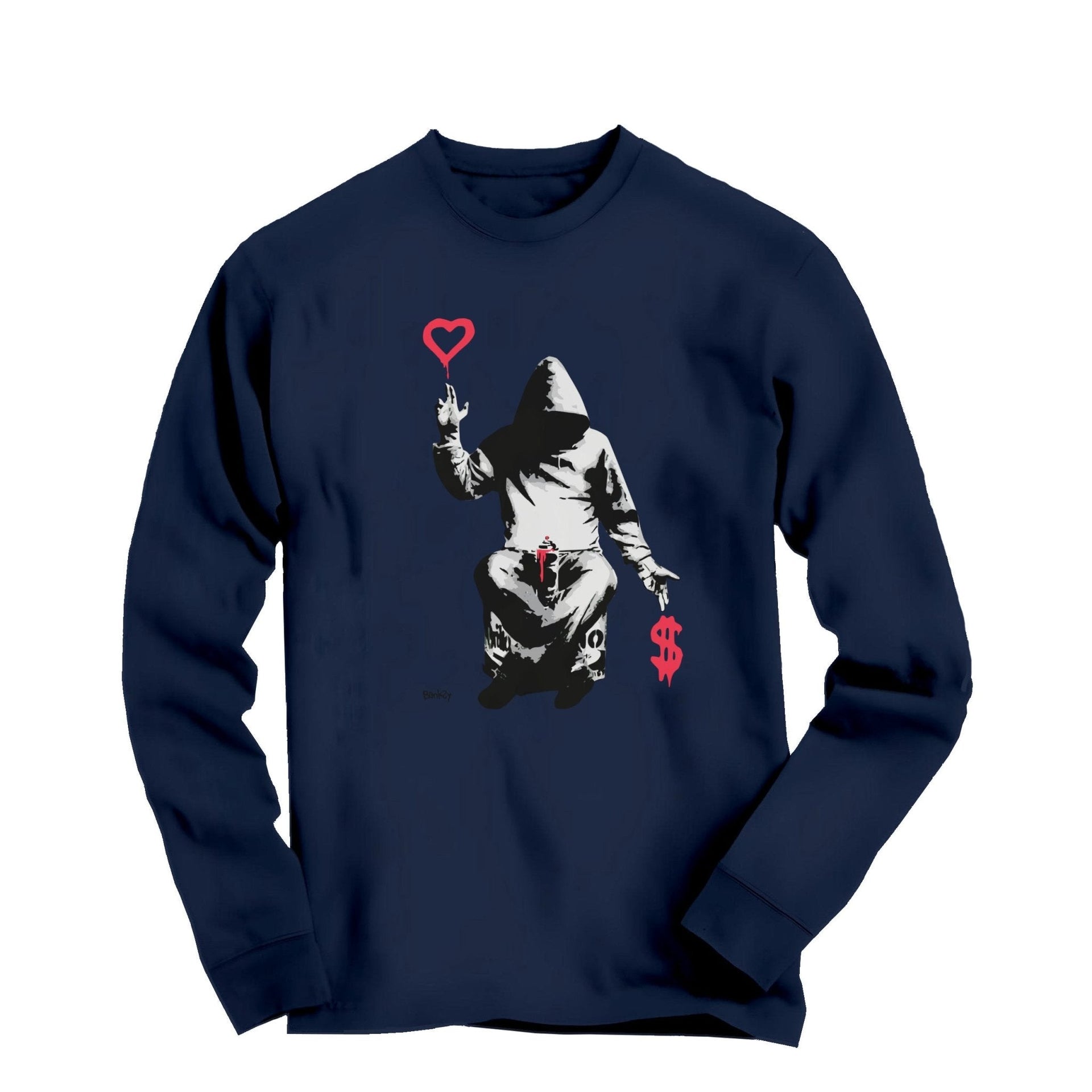 Banksy Love Over Money Graffiti Art Long Sleeve Tee - Street, Pop & Media Art - Harvey Ltd