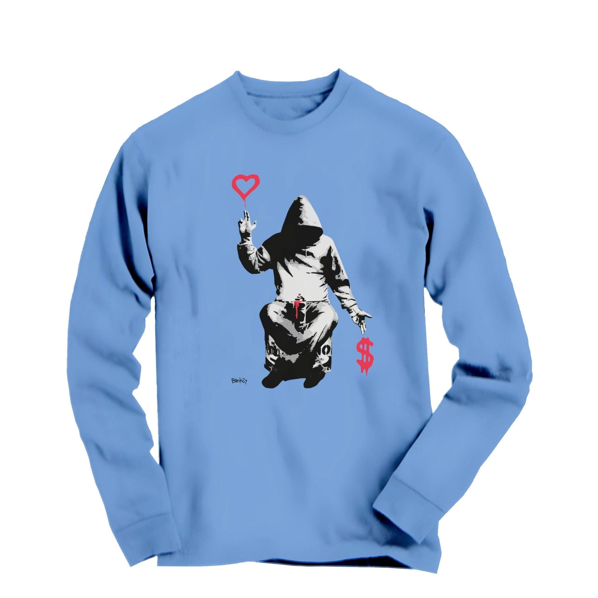 Banksy Love Over Money Graffiti Art Long Sleeve Tee - Street, Pop & Media Art - Harvey Ltd