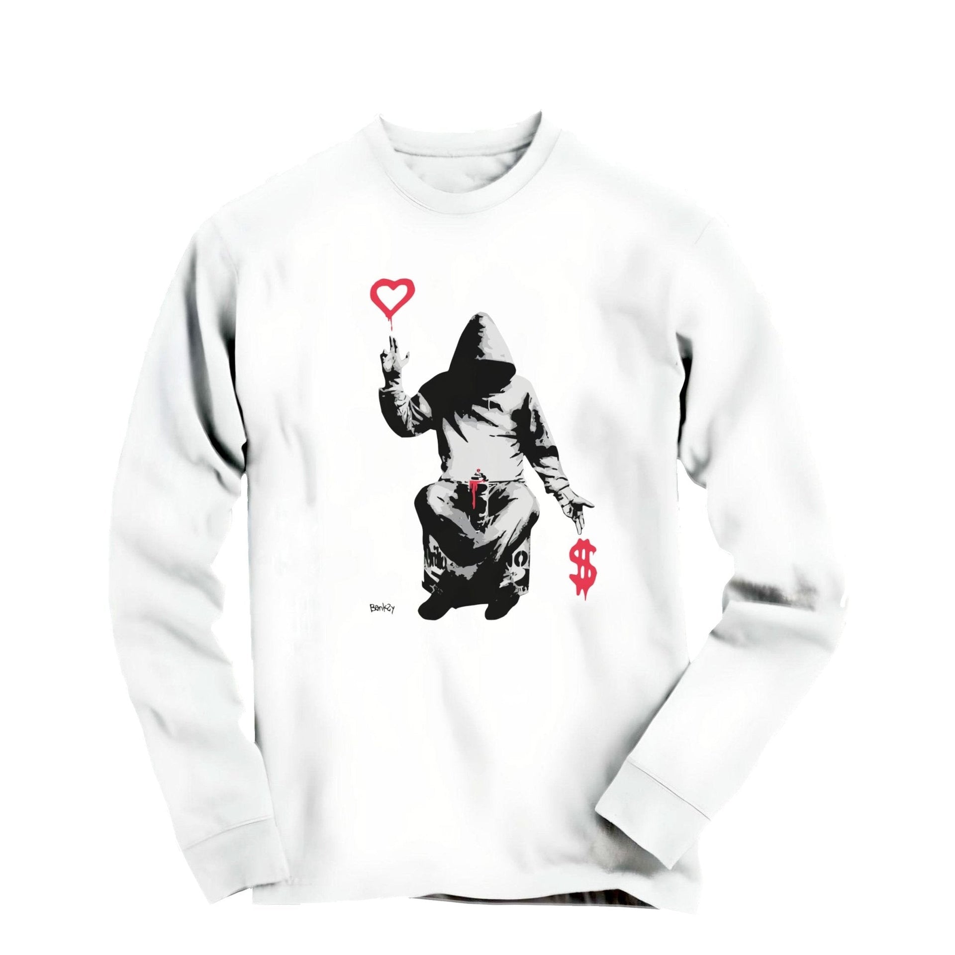 Banksy Love Over Money Graffiti Art Long Sleeve Tee - Street, Pop & Media Art - Harvey Ltd