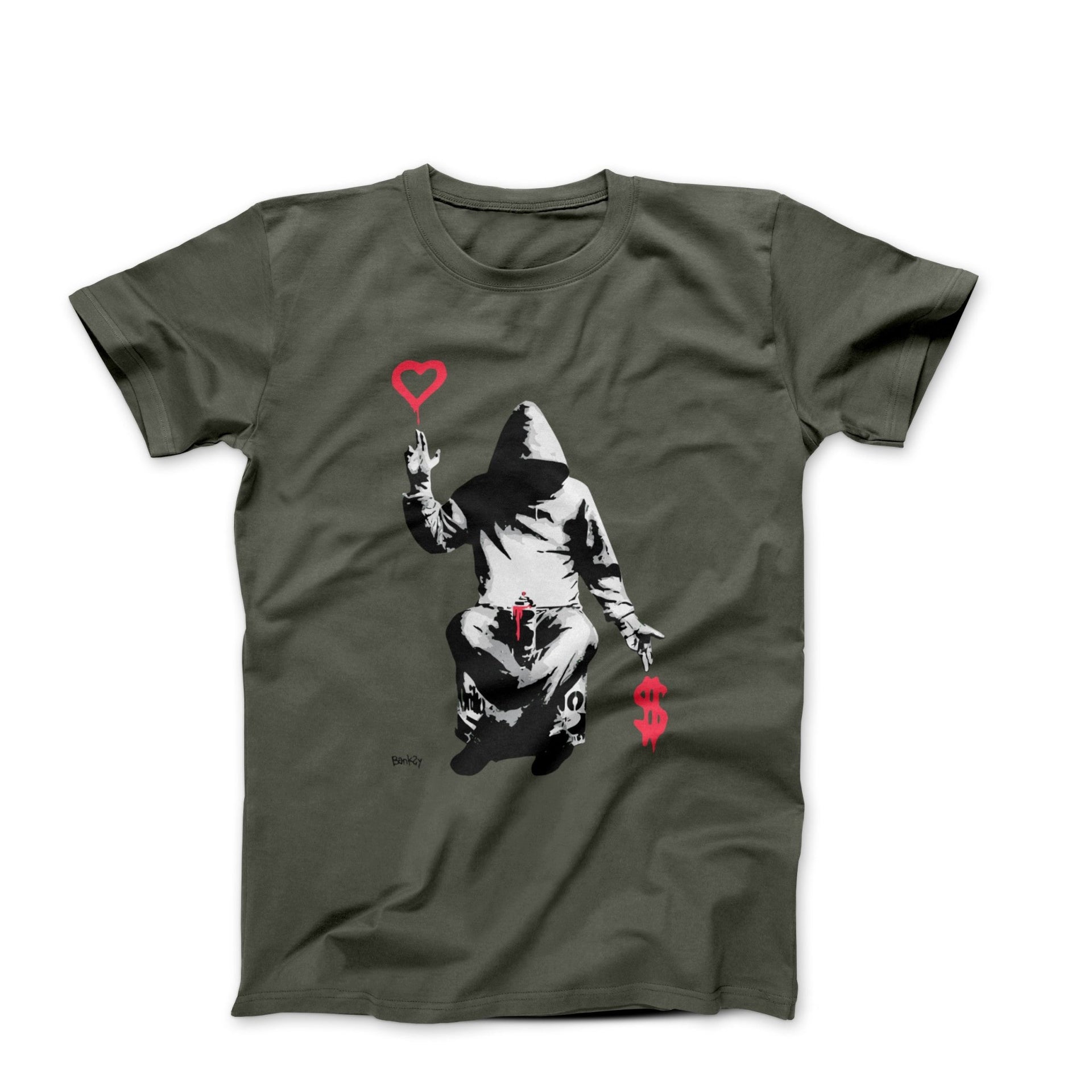 Banksy Love Over Money Graffiti Art T - shirt - Clothing - Harvey Ltd