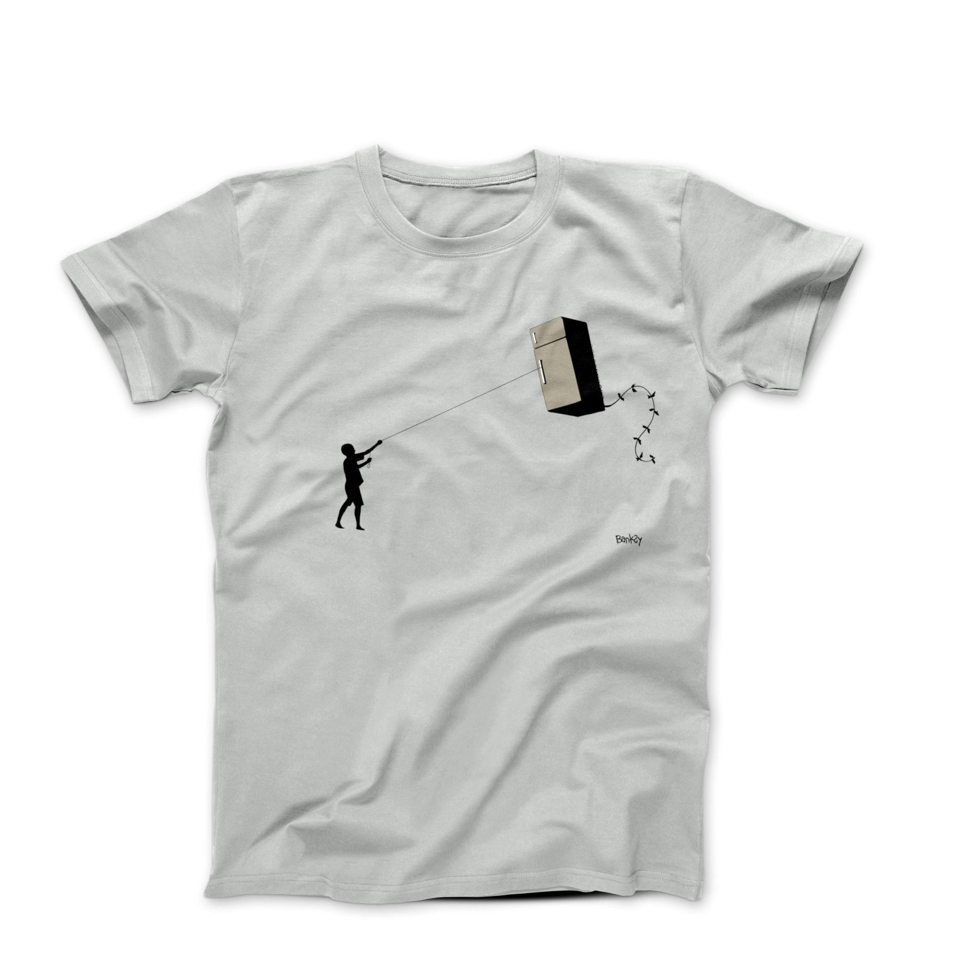 Banksy New Orleans Fridge Kite Street Art T-shirt - Street, Pop & Media Art - Harvey Ltd