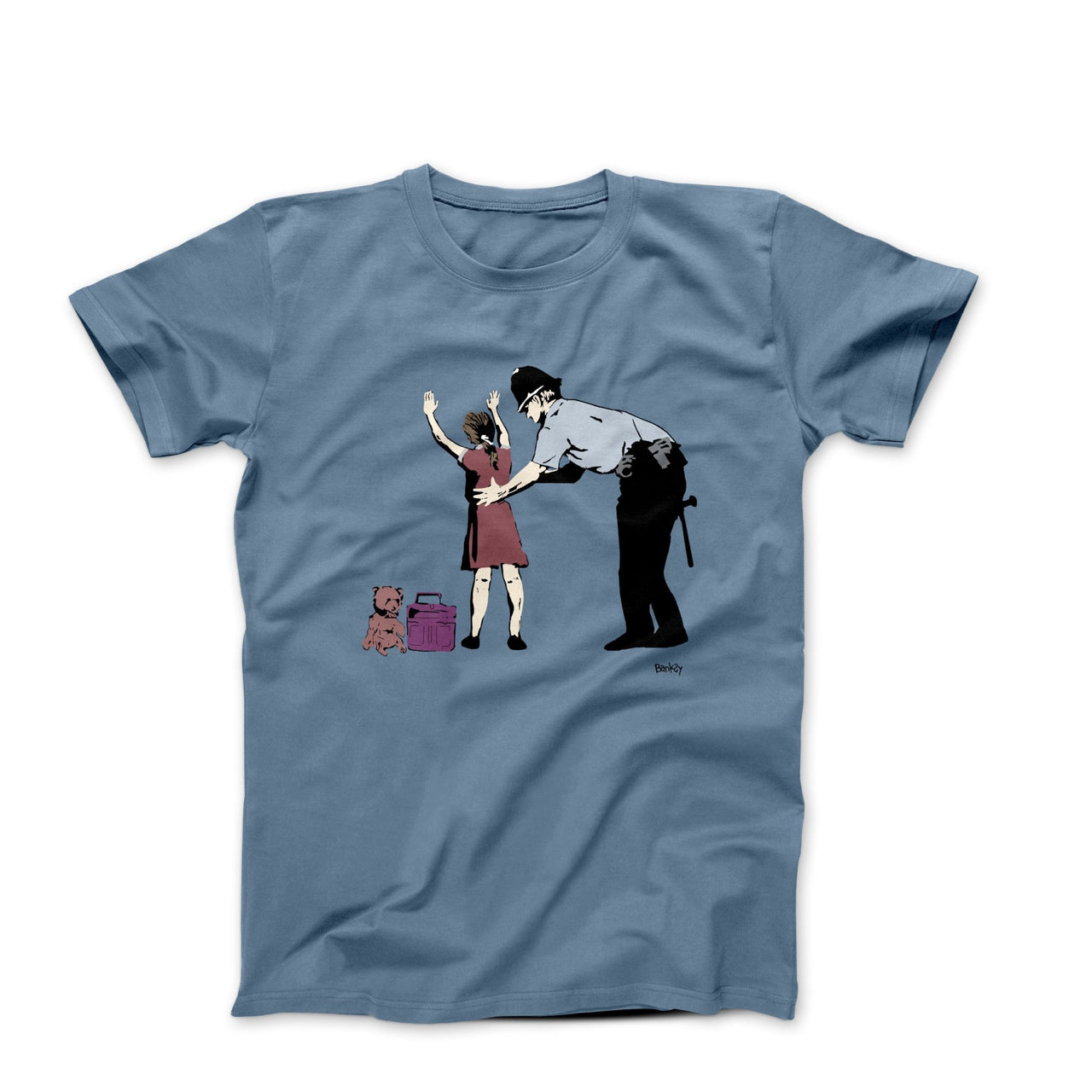 Banksy Policeman Searching Girl (2007) Street Art T-shirt - Street, Pop & Media Art - Harvey Ltd
