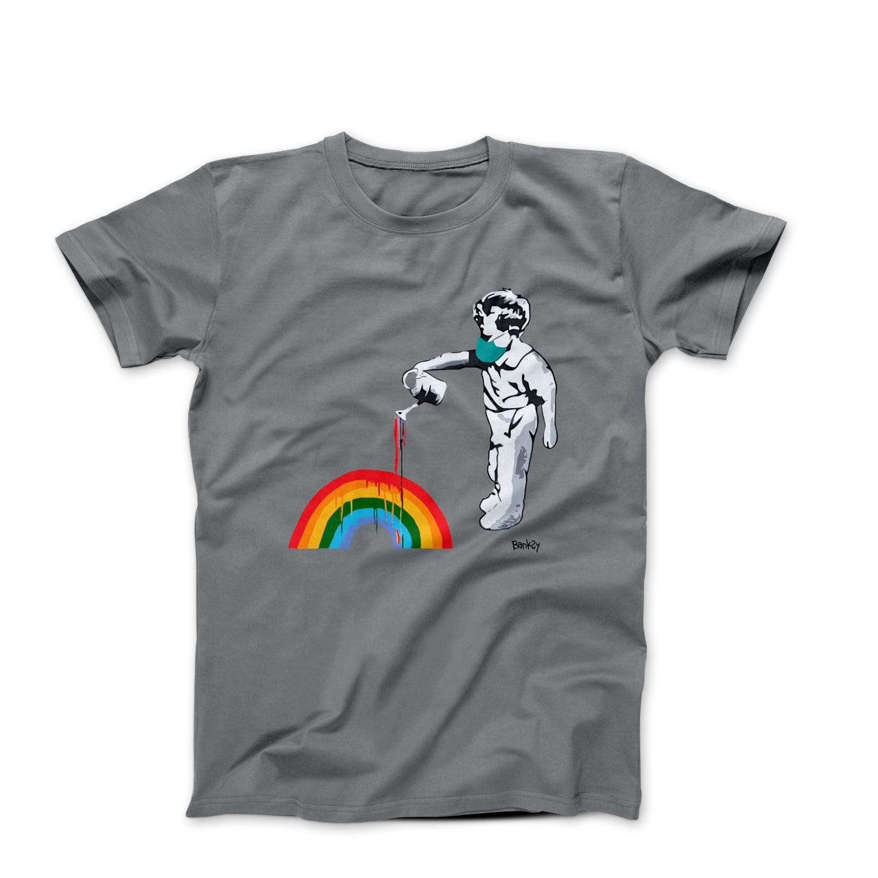 Banksy Rainbow Boy Street Art T-shirt - Street, Pop & Media Art - Harvey Ltd