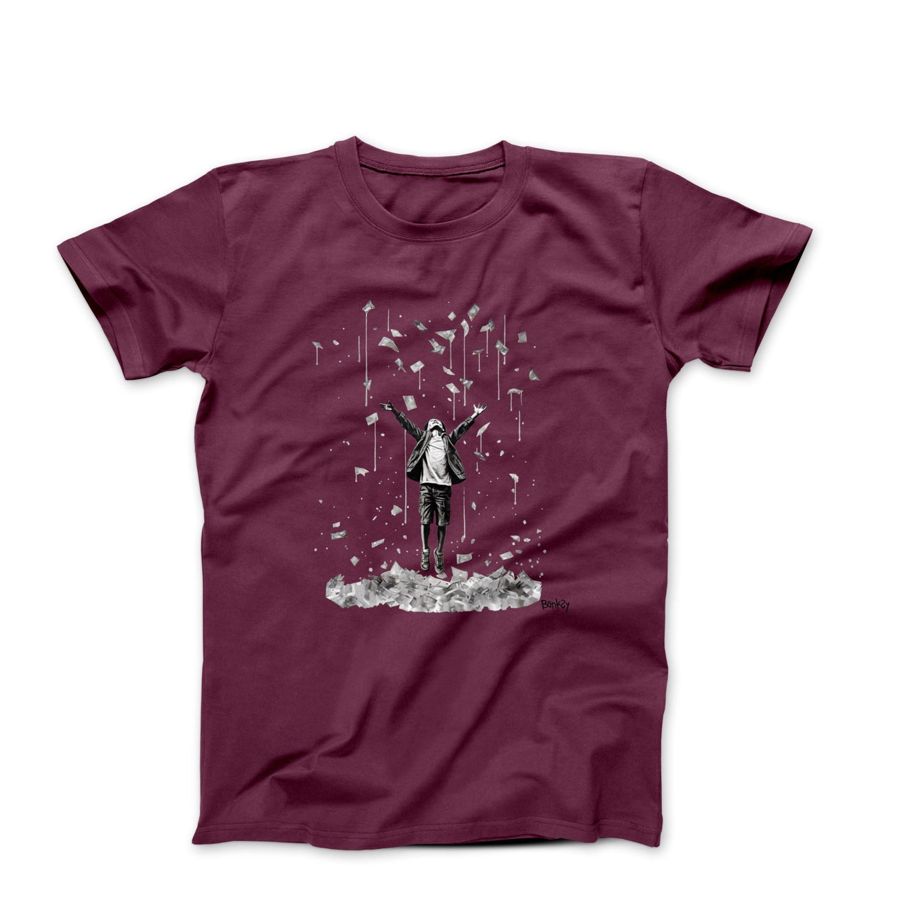 Banksy Raining Money Street Art T-shirt - Street, Pop & Media Art - Harvey Ltd