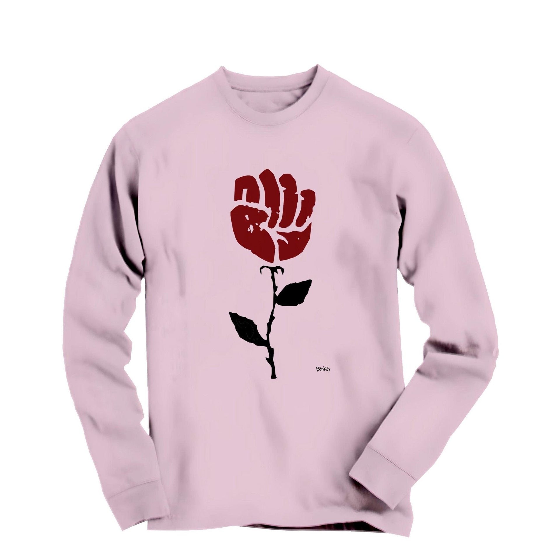 Banksy Rose In Sidewalk (2008) Long Sleeve Tee - Street, Pop & Media Art - Harvey Ltd