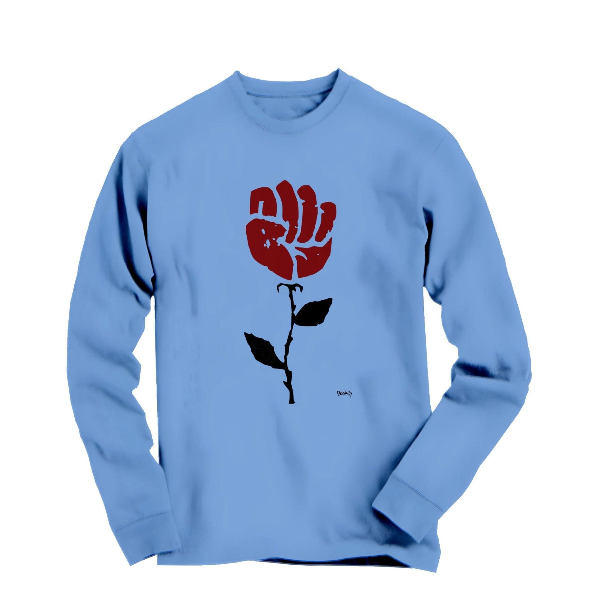 Banksy Rose In Sidewalk (2008) Long Sleeve Tee - Street, Pop & Media Art - Harvey Ltd