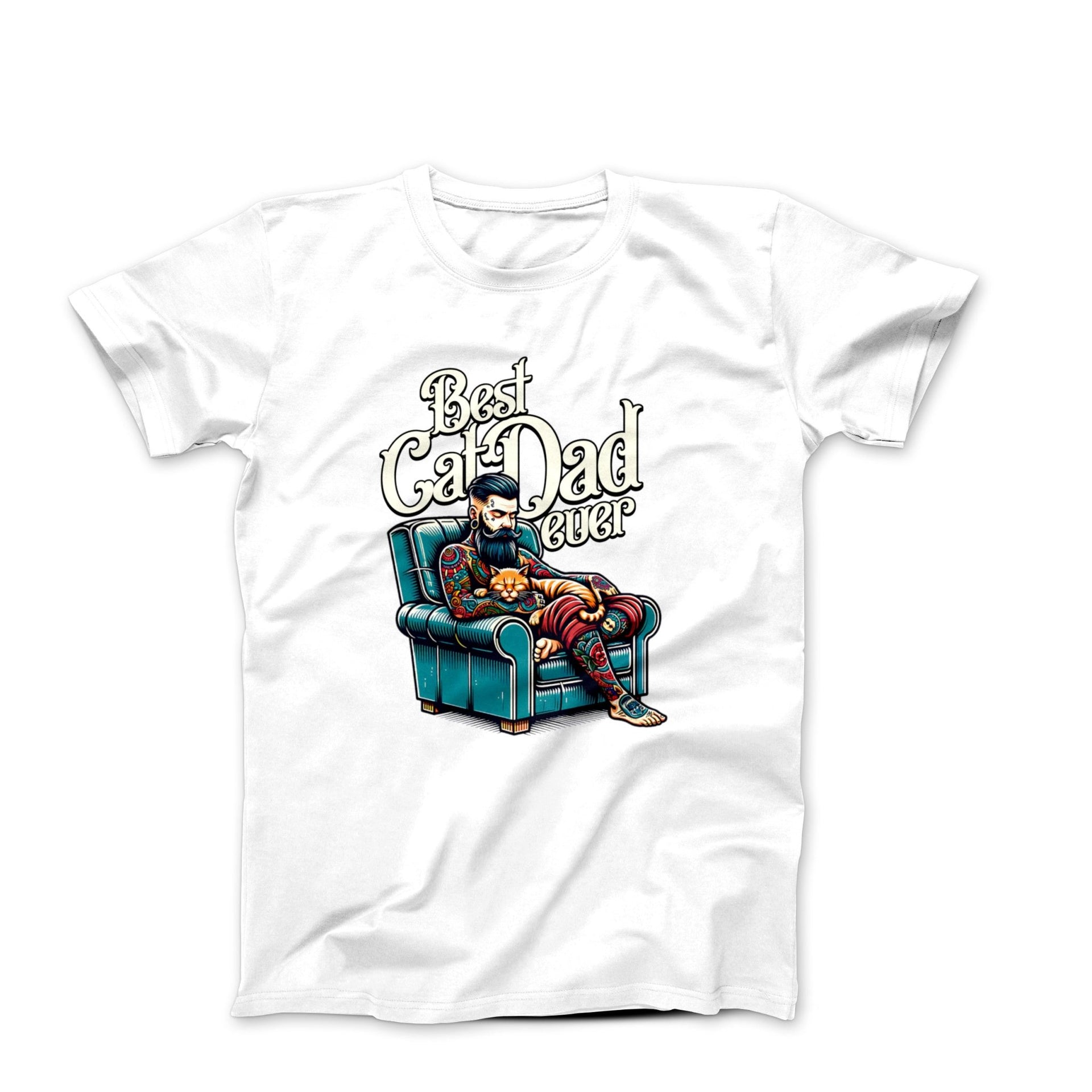 Best Cat Dad Illustration T-shirt - Pets - Harvey Ltd