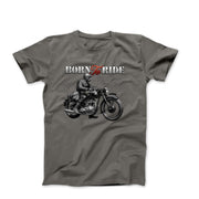 Born To Ride Motorcycle Illustration T-shirt - Cars, Trucks & Cycles - Harvey Ltd