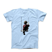 Banksy Boy On Swing Street Art T-shirt - Street, Pop & Media Art - Harvey Ltd