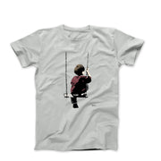 Banksy Boy On Swing Street Art T-shirt - Street, Pop & Media Art - Harvey Ltd