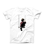 Banksy Boy On Swing Street Art T-shirt - Street, Pop & Media Art - Harvey Ltd