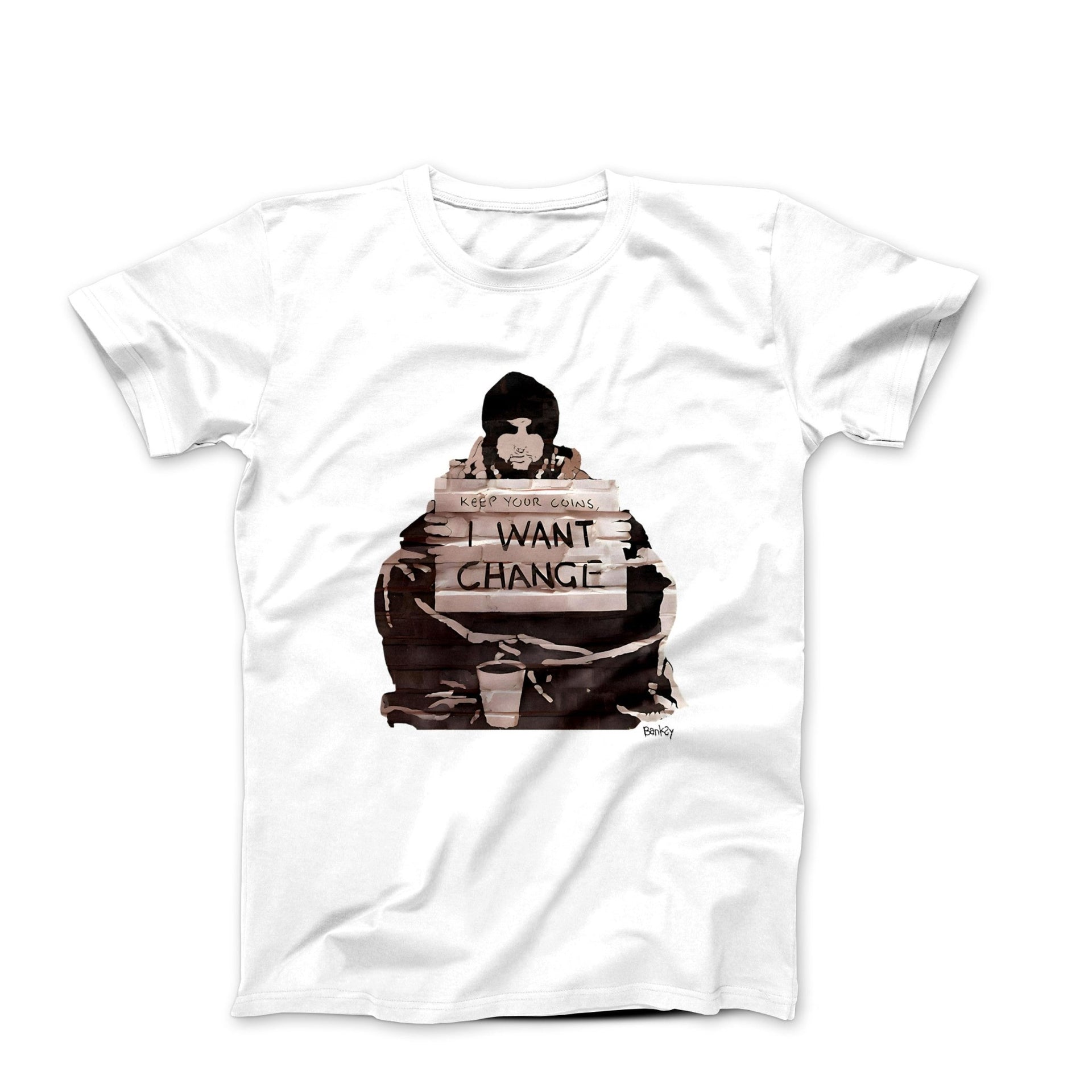 Banksy I Want Change Street Art T-shirt - Street, Pop & Media Art - Harvey Ltd
