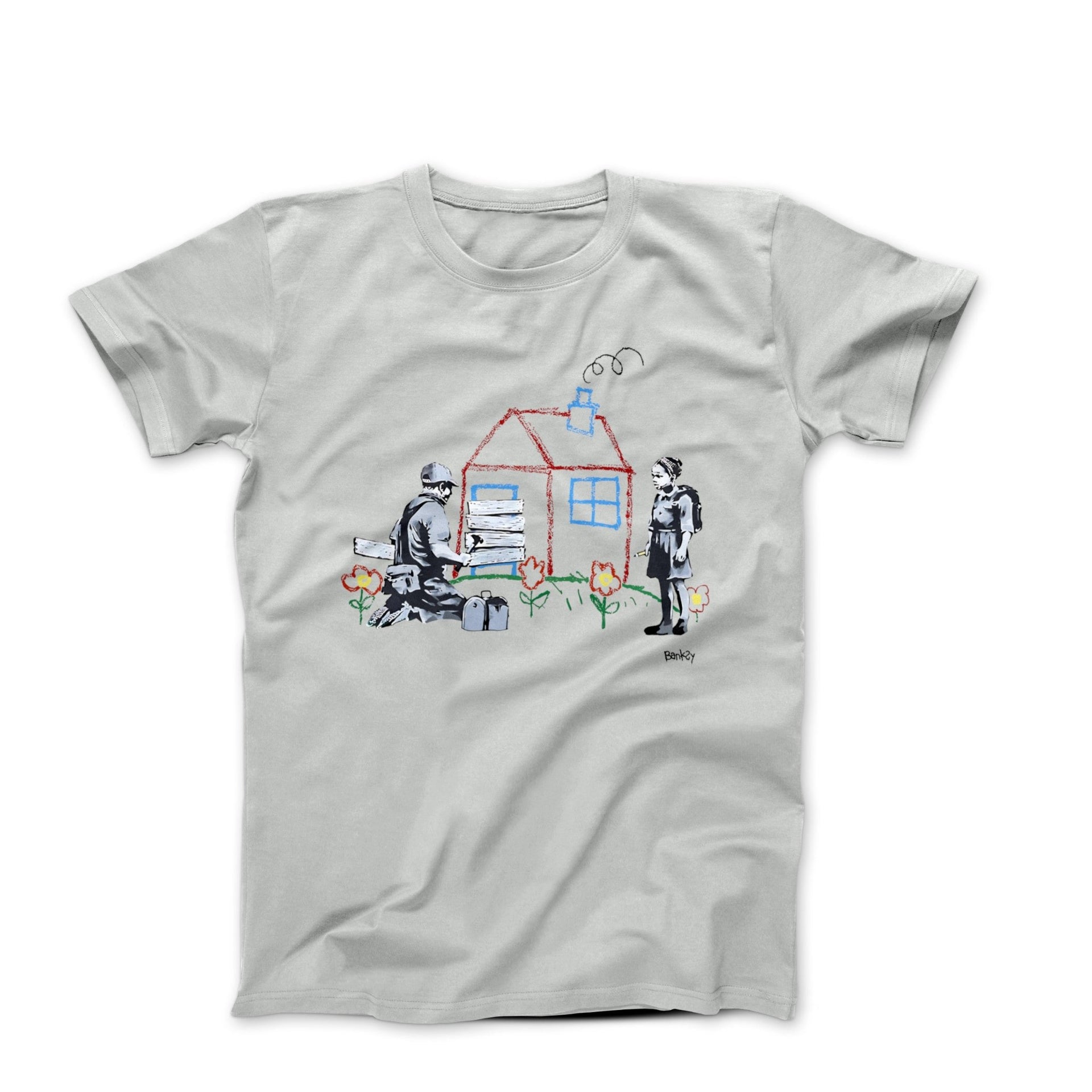 Banksy Boarded Crayon House Street Art T-shirt - Street, Pop & Media Art - Harvey Ltd