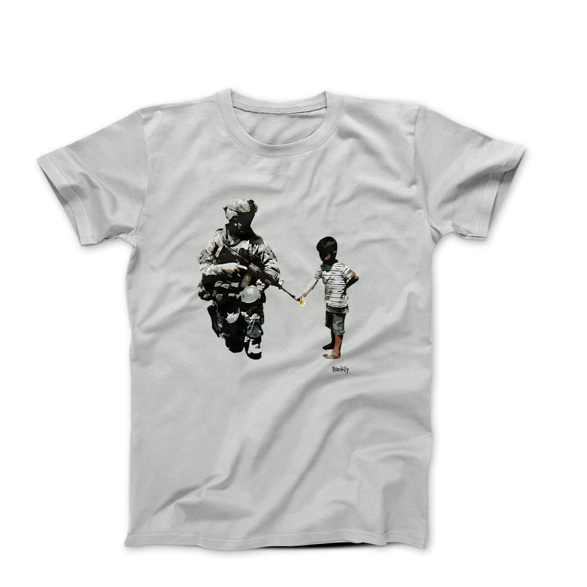 Banksy Flower Gun Boy Street Art T-shirt - Street, Pop & Media Art - Harvey Ltd