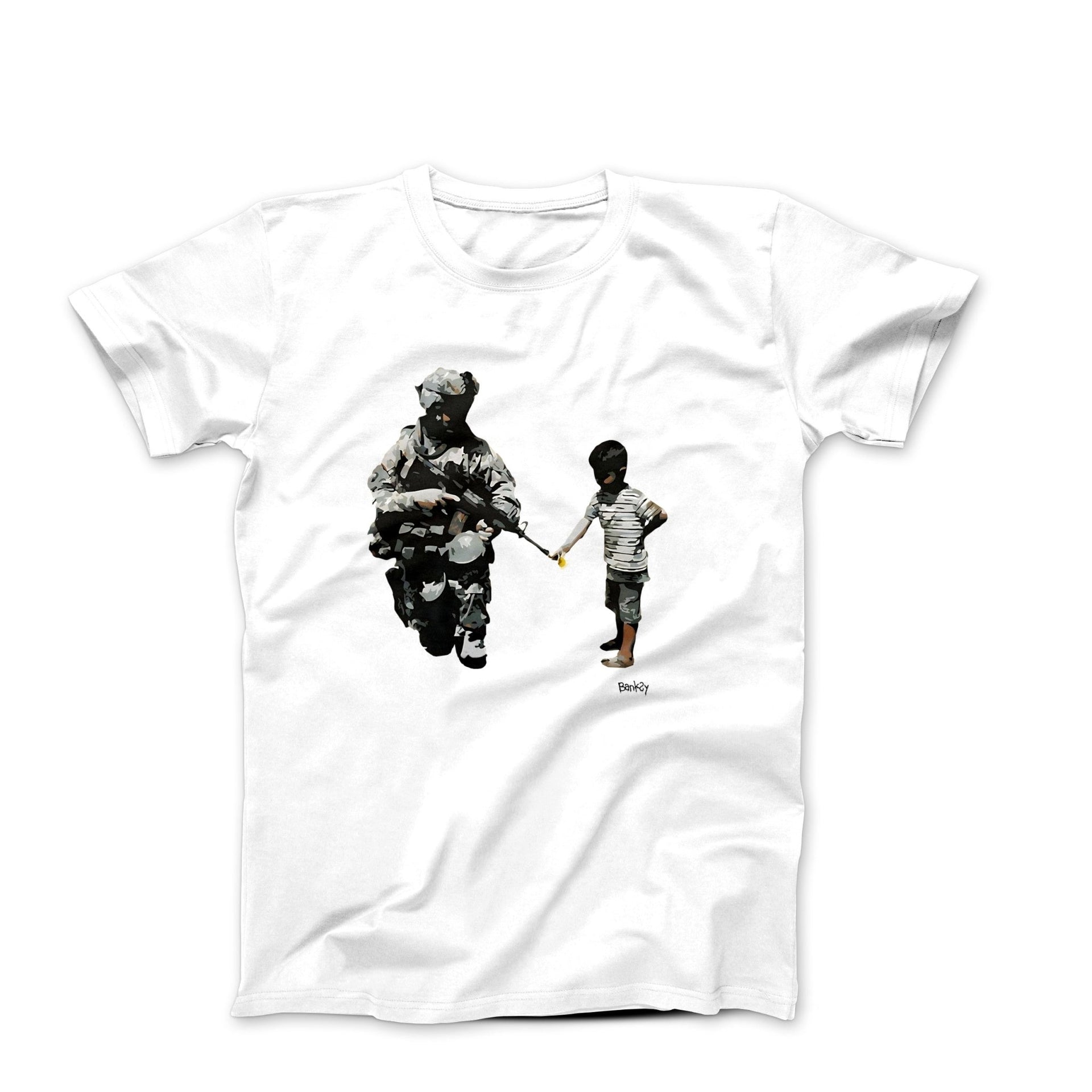 Banksy Flower Gun Boy Street Art T-shirt - Street, Pop & Media Art - Harvey Ltd