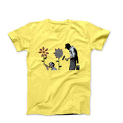 Banksy Boy With Flower Wall Street Art T-shirt - Street, Pop & Media Art - Harvey Ltd