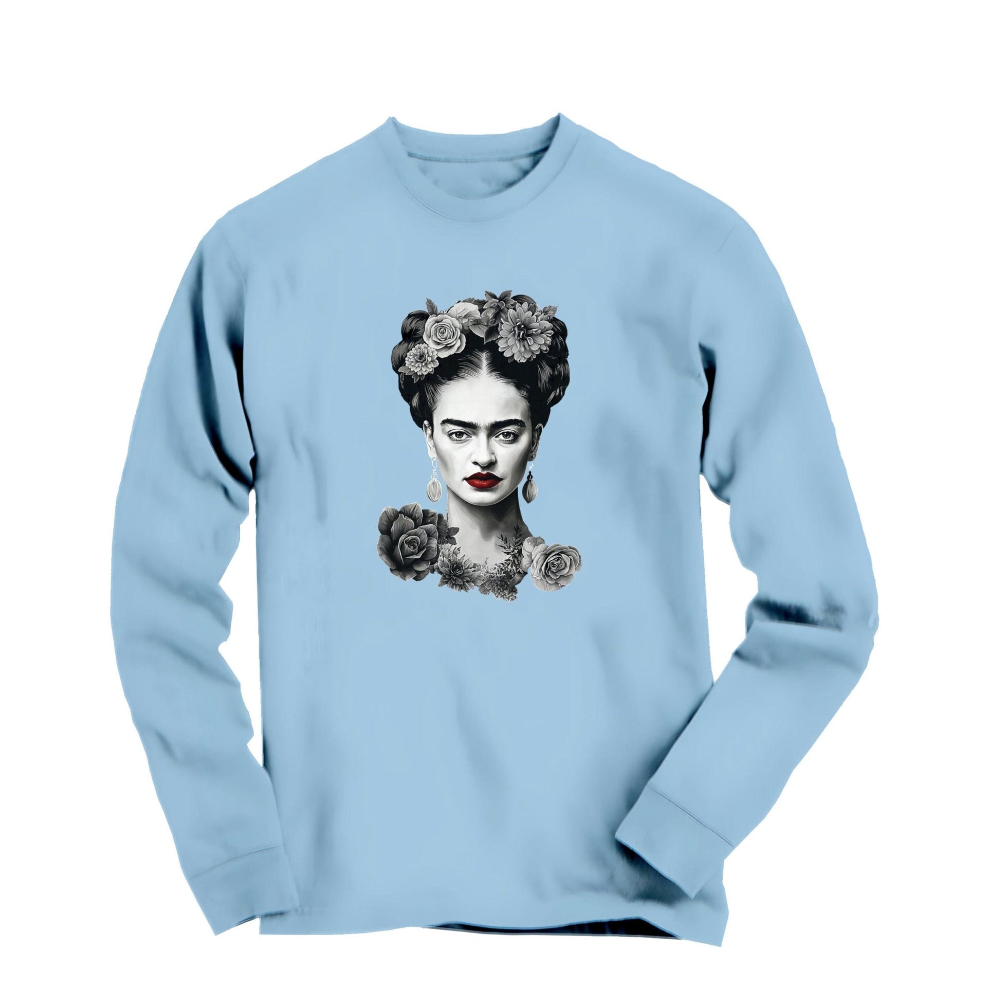 Frida With Flowers Portrait Long Sleeve Tee - Greatest Artists - Harvey Ltd