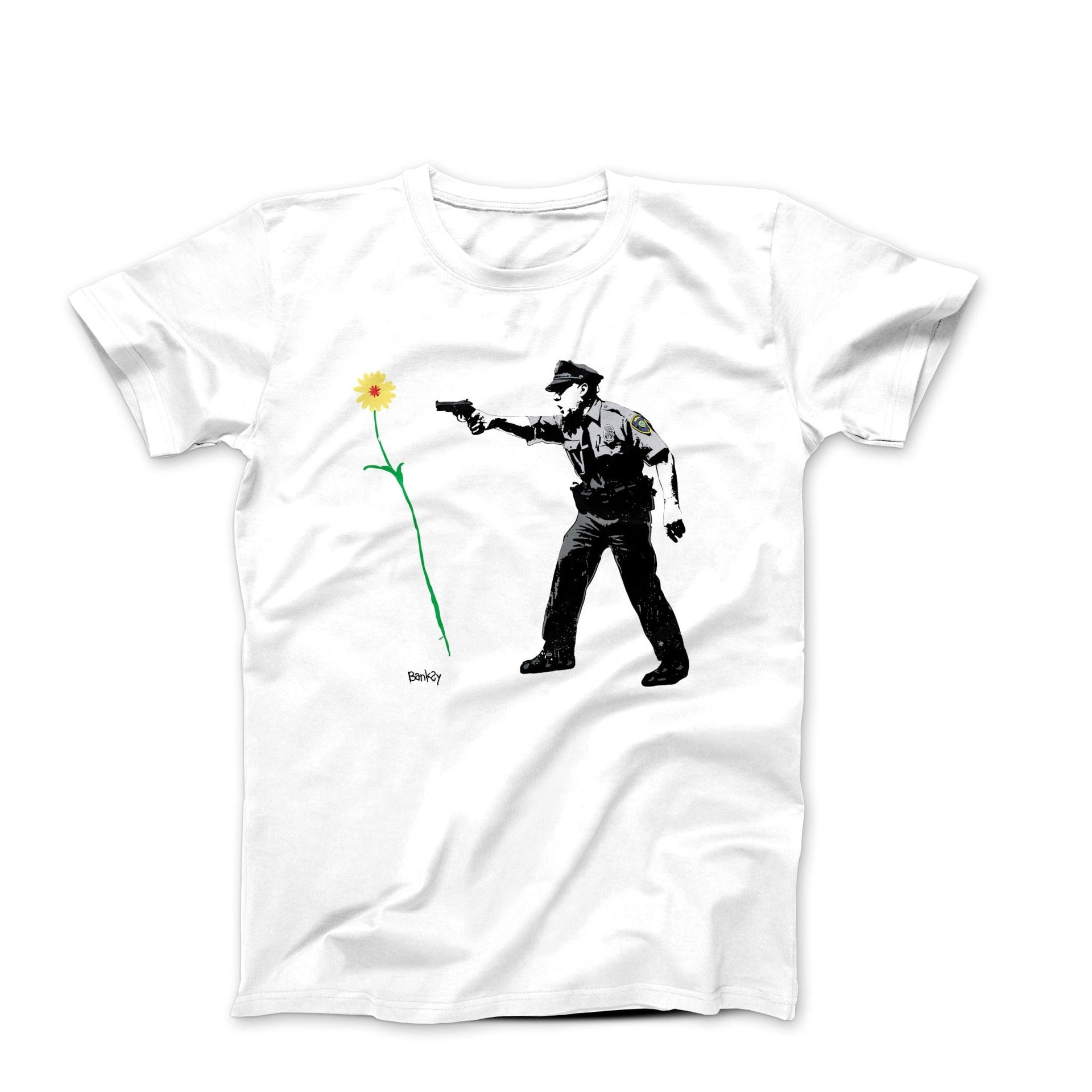 Banksy Halt Or I'll Shoot Street Art T-shirt - Street, Pop & Media Art - Harvey Ltd