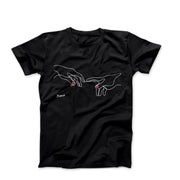 Picasso Touching Hands Line Drawing T-shirt - Greatest Artists - Harvey Ltd