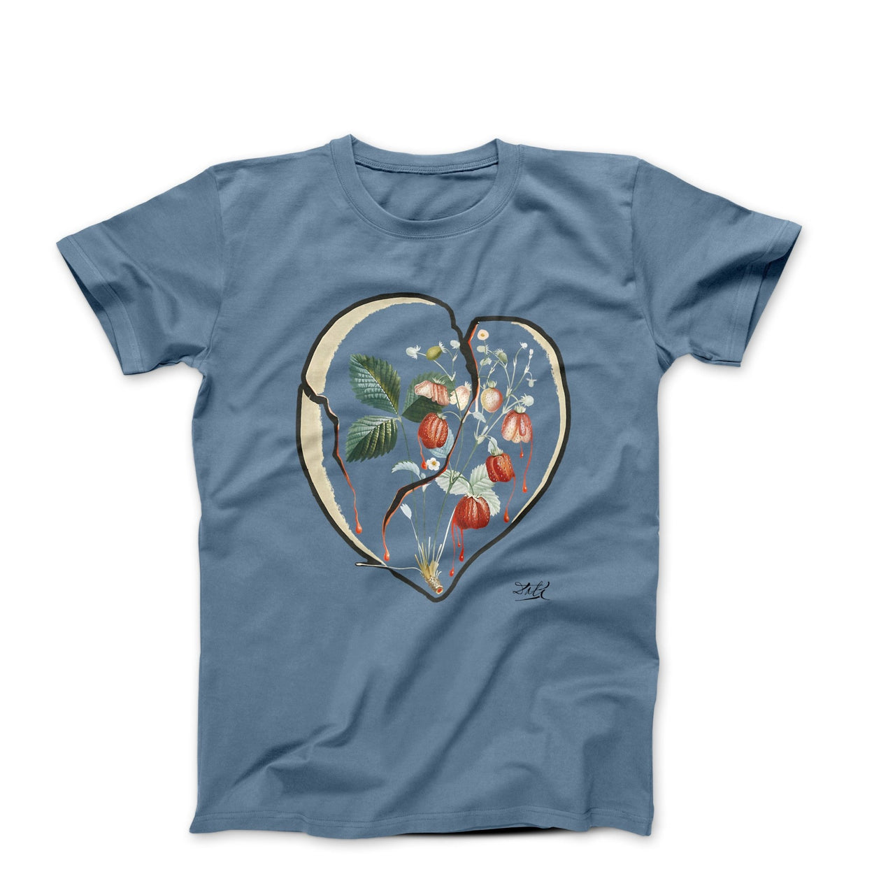Dali Heart of Strawberries (1969) Artwork T-shirt - Greatest Artists - Harvey Ltd