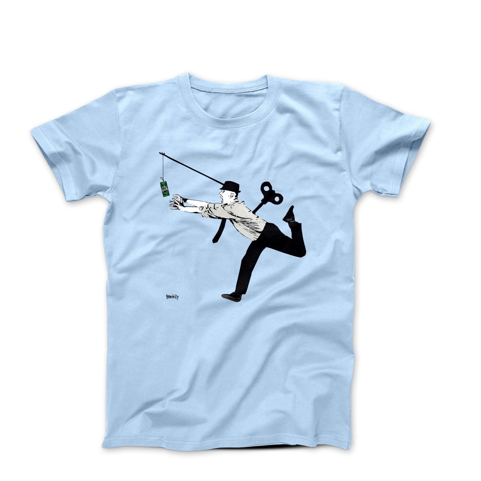 Banksy Hijack Chasing Money Street Art T-shirt - Street, Pop & Media Art - Harvey Ltd