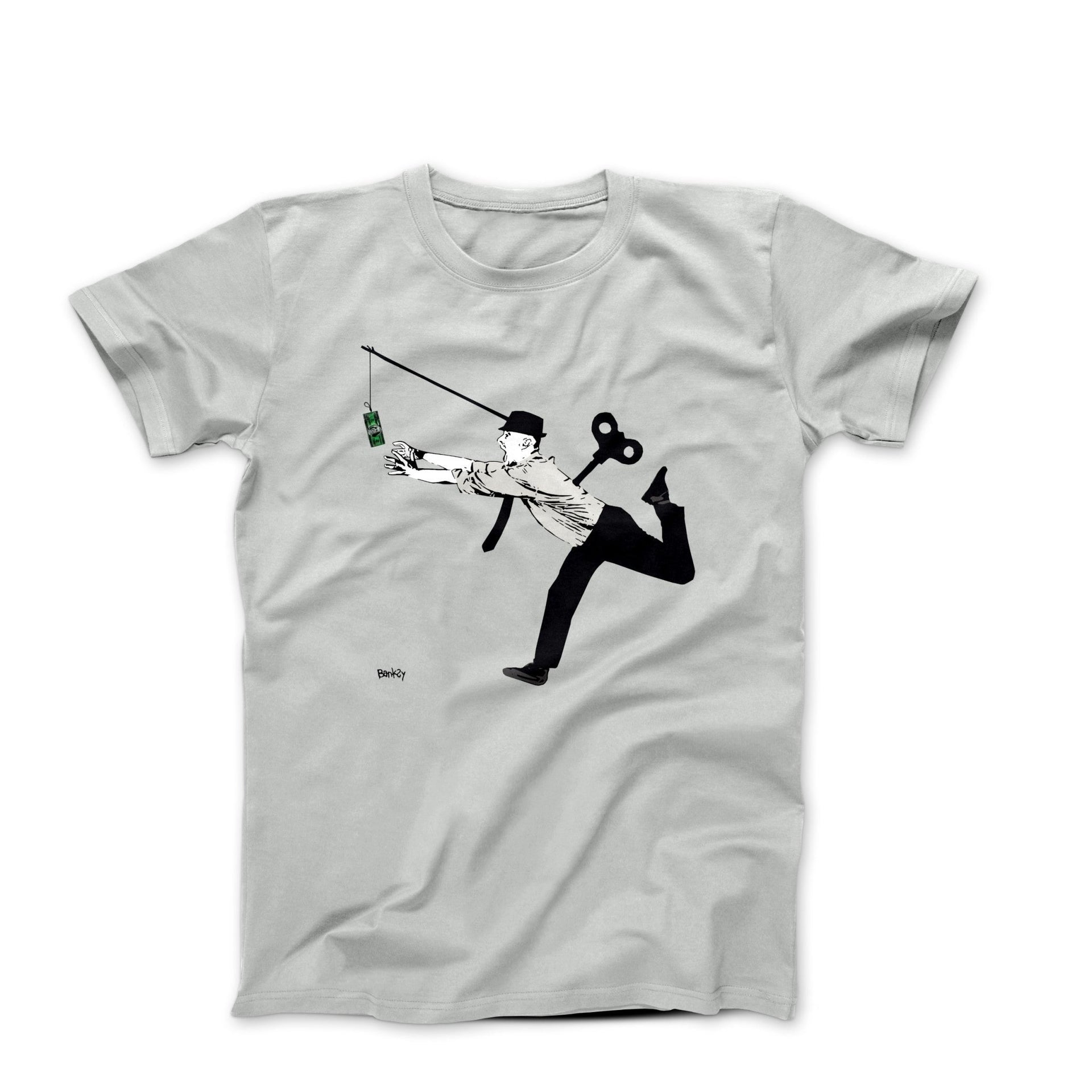 Banksy Hijack Chasing Money Street Art T-shirt - Street, Pop & Media Art - Harvey Ltd
