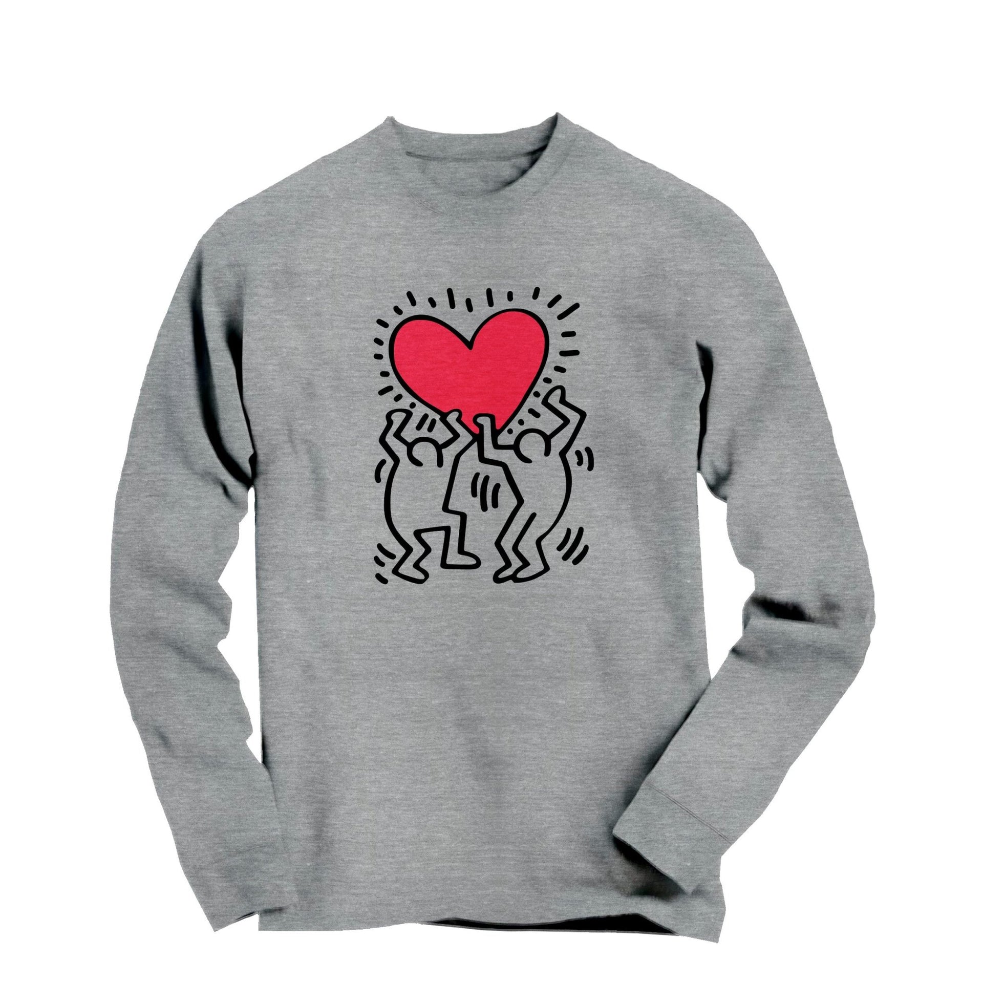 Men Holding Heart Long Sleeve Tee - Street, Pop & Media Art - Harvey Ltd