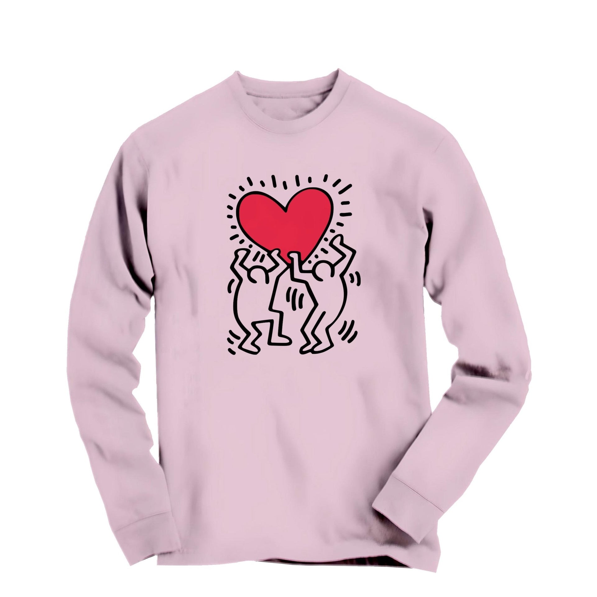 Men Holding Heart Long Sleeve Tee - Street, Pop & Media Art - Harvey Ltd