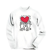Men Holding Heart Long Sleeve Tee - Street, Pop & Media Art - Harvey Ltd